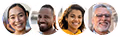 Fotos de pessoas representando satisfação conosco
